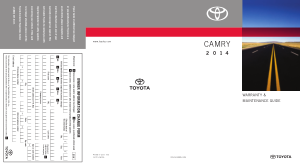 2014 Toyota Camry Warranty and Maintenance Guide